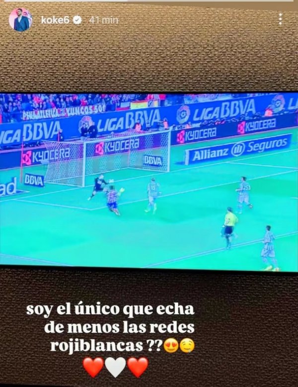 Koke chia sẻ ảnh nhớ sân vận động cũ của Atletico Madrid: Chỉ mình tôi nhớ lưới đỏ trắng?